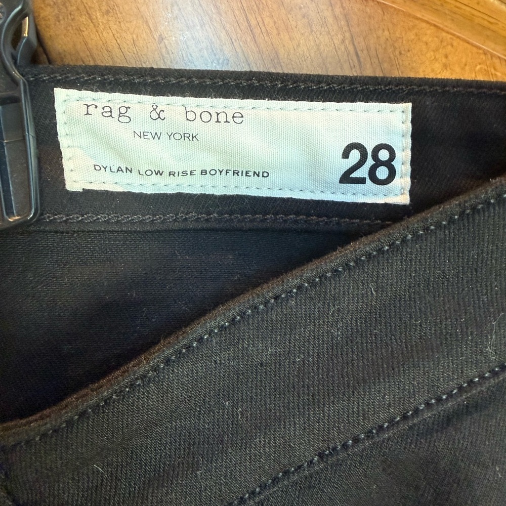 Rag & Bone Low-Rise Boyfriend Jeans Dylan Ankle Black - Picture 7 of 8